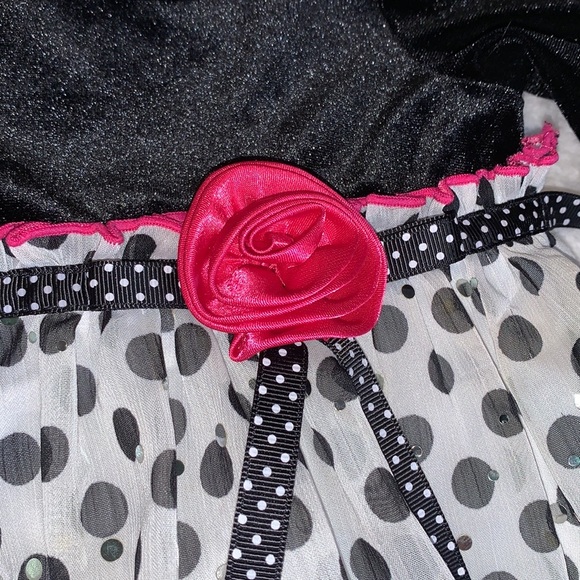 Bonnie Baby Black Velvet Polka Dot Dress Pink Rose 18M - Picture 13 of 14